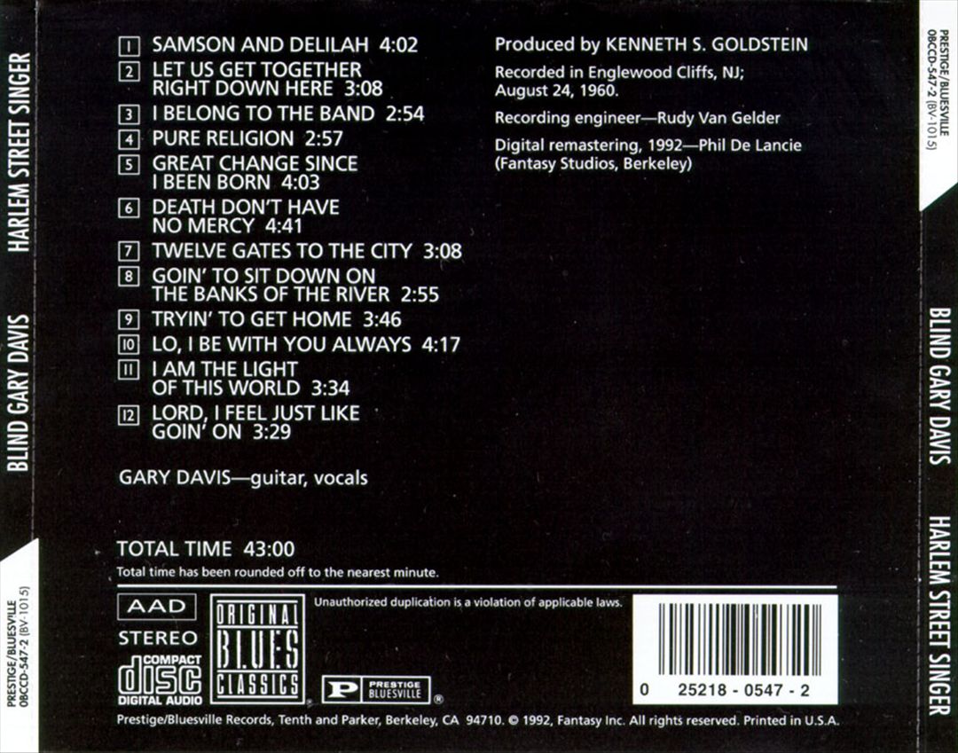 Harlem Street Singer cover art