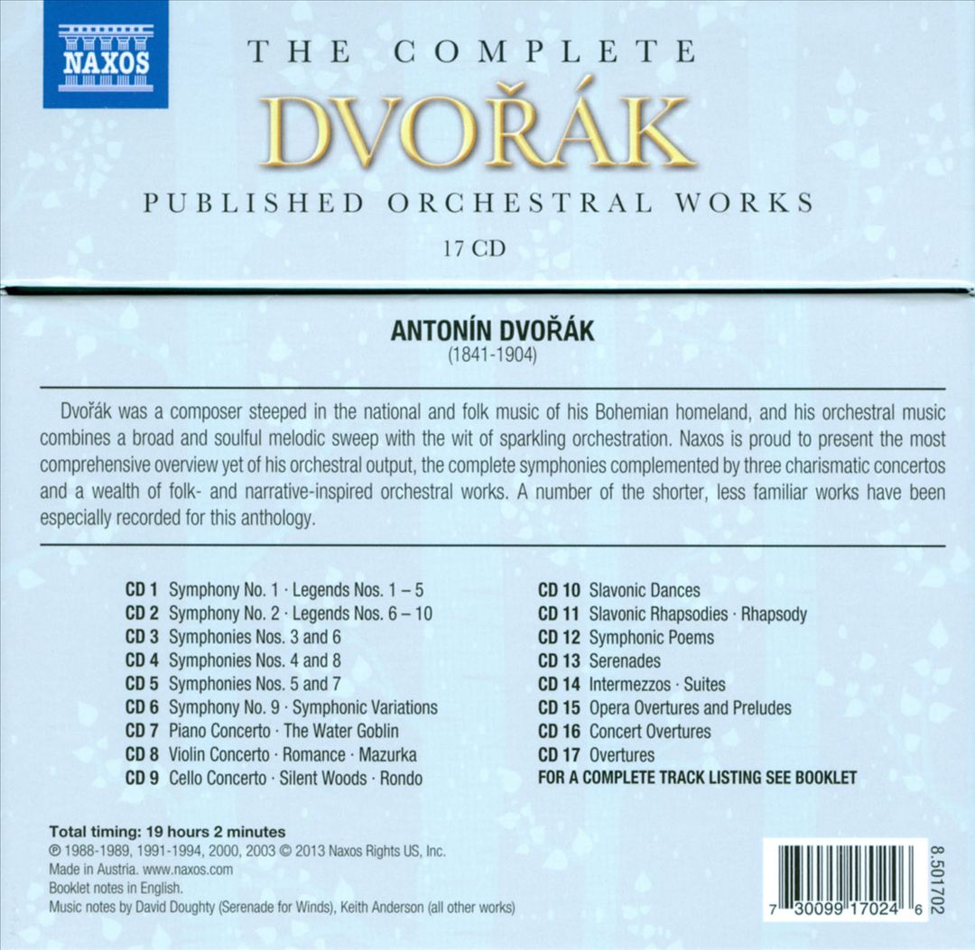 Dvorák: The Complete Published Orchestral Works cover art