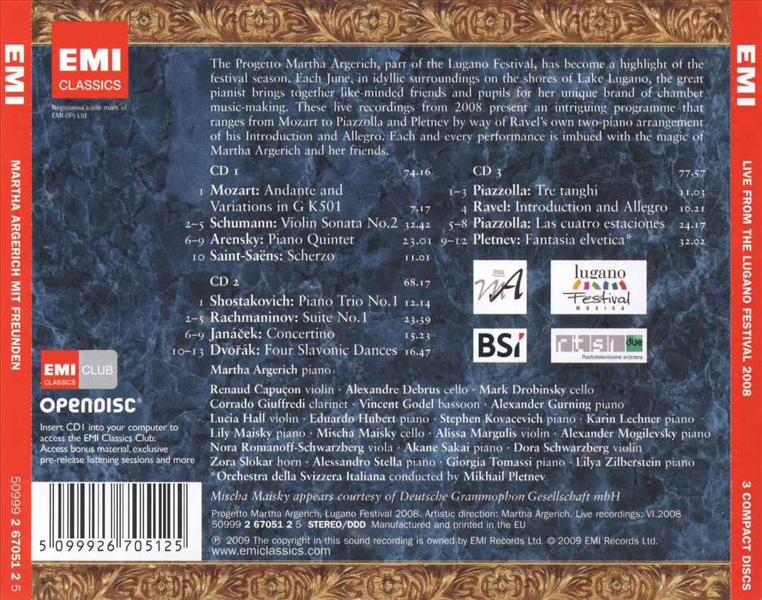 Martha Argerich and Friends: Live from the Lugano Festival 2008 cover art