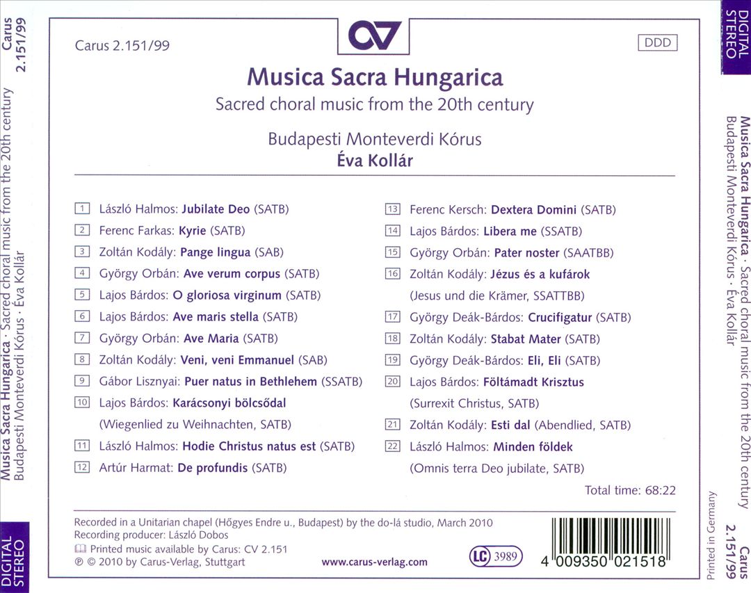 Musica Sacra Hungarica cover art