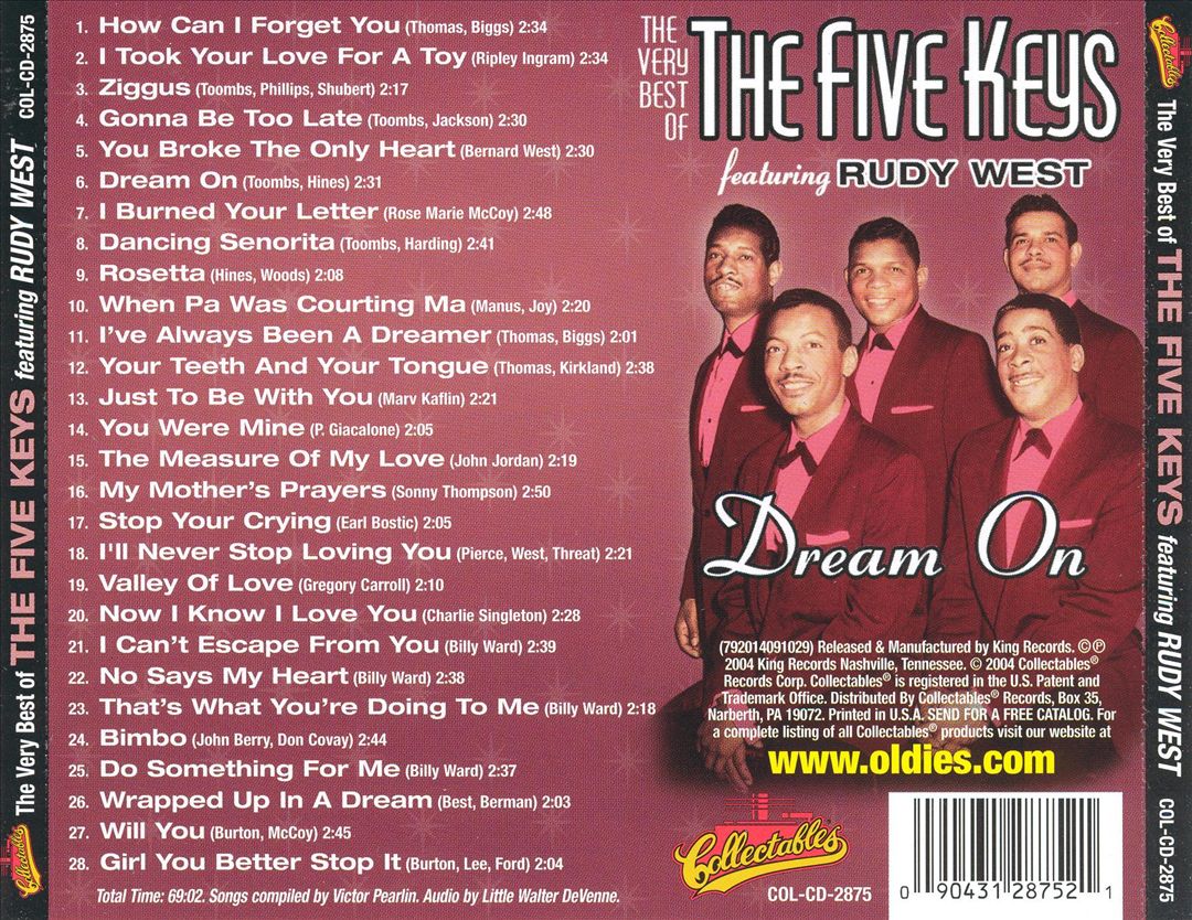 Dream On: The Very Best of the Five Keys Featuring Rudy West cover art