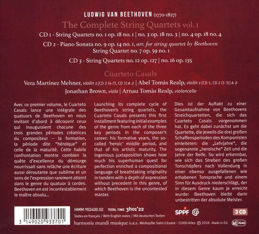 Inventions: Ludwig van Beethoven - Complete String Quartets, Vol. 1 cover art