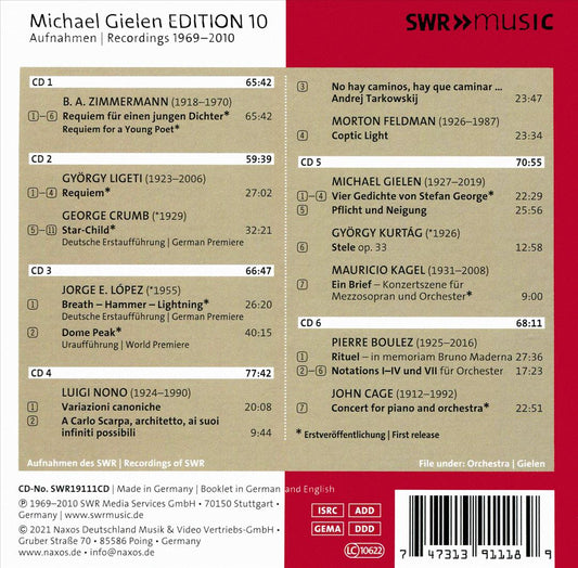 Michael Gielen Edition, Vol. 10: Musik nach 1945 cover art