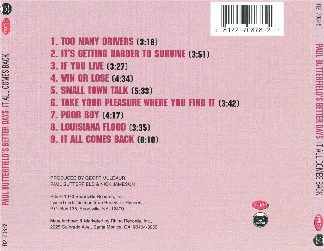 It All Comes Back cover art