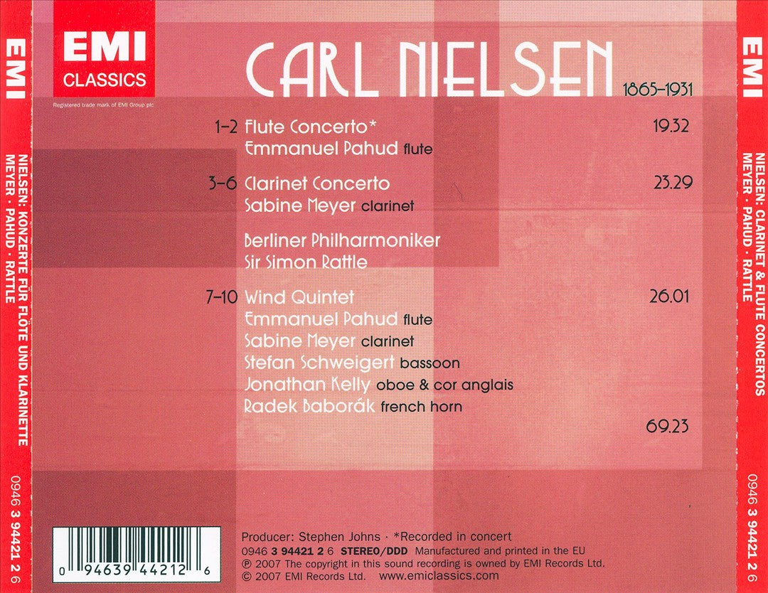 Carl Nielsen: Clarinet & Flute Concertos; Wind Quintet cover art