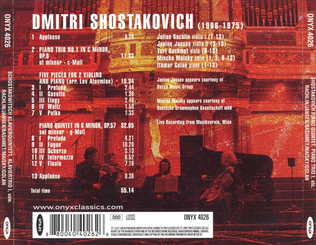 Shostakovich: Piano Quintet; Trio No. 1; 5 Pieces cover art