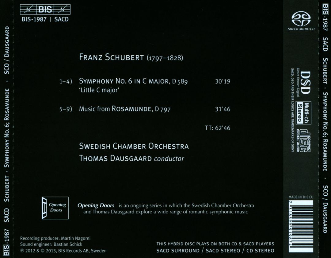 Schubert: Symphony No. 6; Rosamunde (Incidental Music) cover art