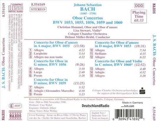 Bach: Oboe Concertos cover art