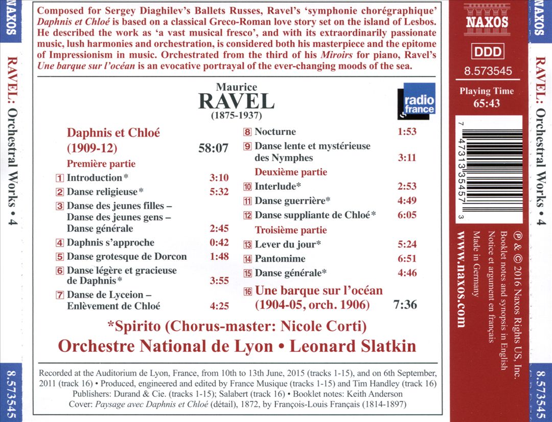 Ravel: Orchestral Works, Vol. 4 - Daphnis et Chloé cover art