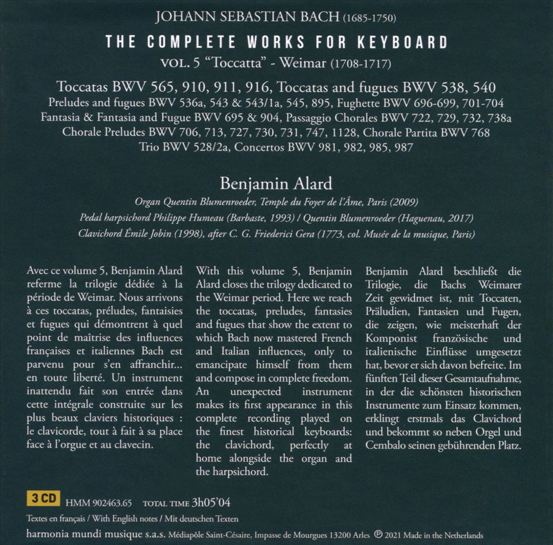 Johann Sebastian Bach: The Complete Works for Keyboard, Vol. 5 - The Weimar Period cover art