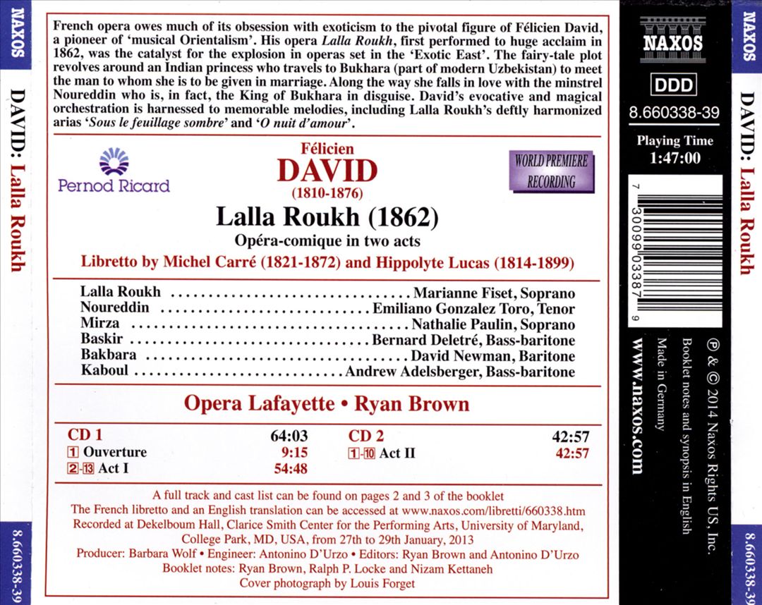Félicien David: Lalla Roukh cover art