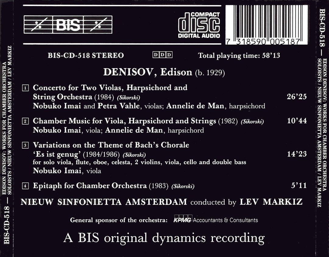 Edison Denisov: Works for Chamber Orchestra cover art