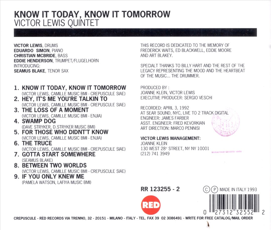 Know It Today, Know It Tomorrow cover art