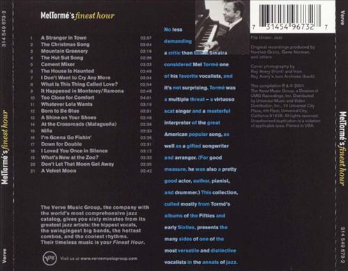 Mel Tormé's Finest Hour cover art