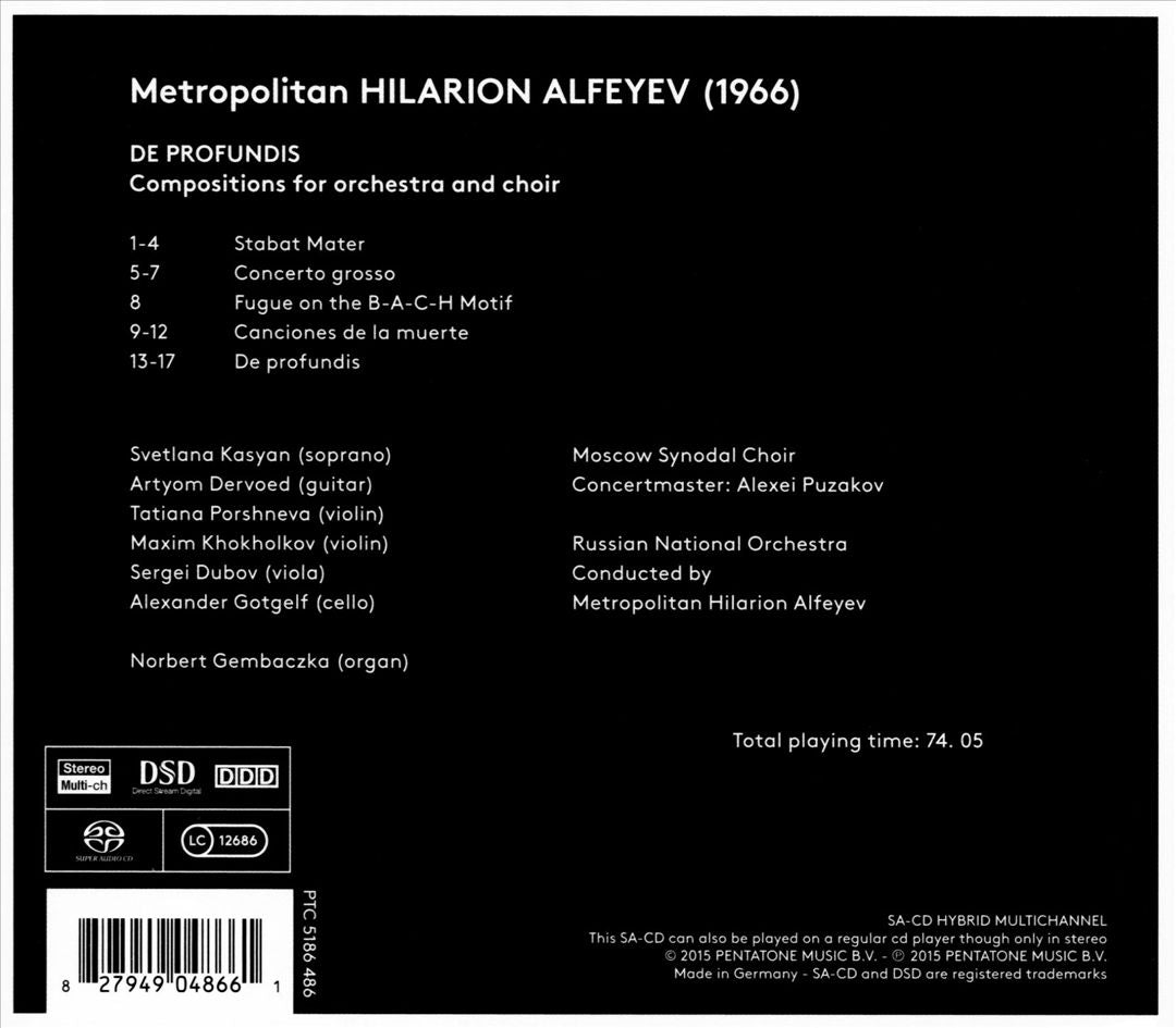 Metropolitan Hilarion Alfeyev: De Profundis - Compositions for orchestra and choir cover art
