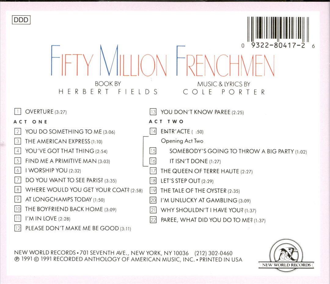 Cole Porter: Fifty Million Frenchman cover art