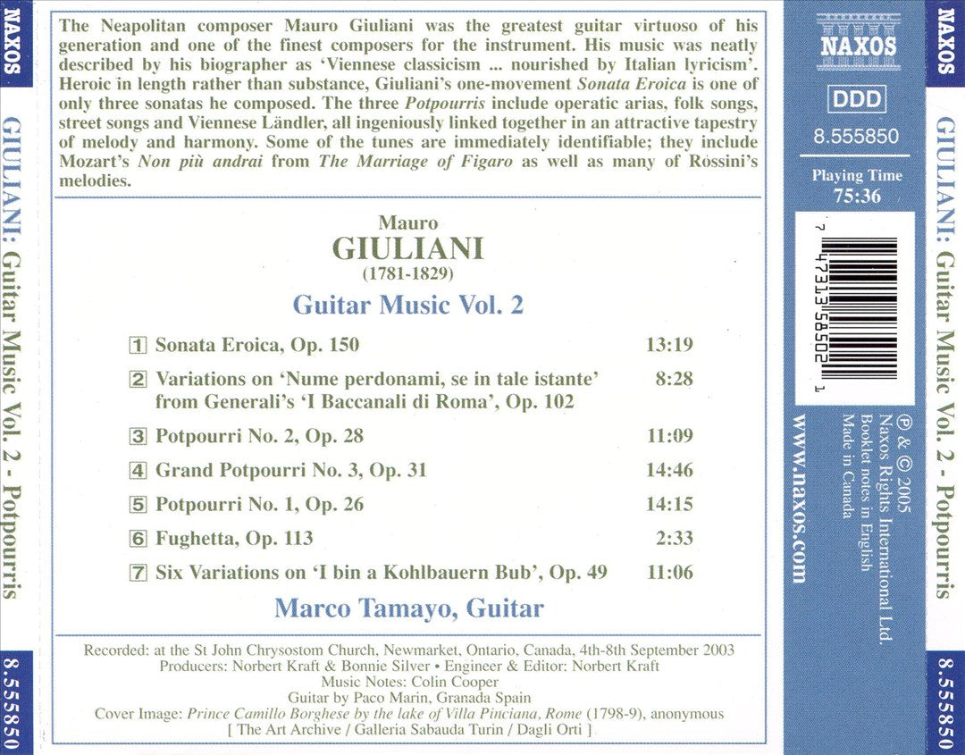 Mauro Giuliani: Potpourris Nos. 1-3; Sonata Eroica; Variations cover art
