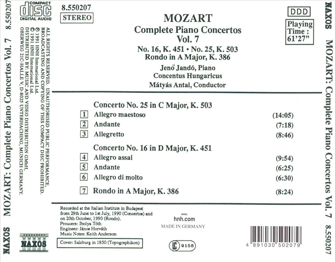 Mozart: Complete Piano Concertos, Vol. 7 cover art