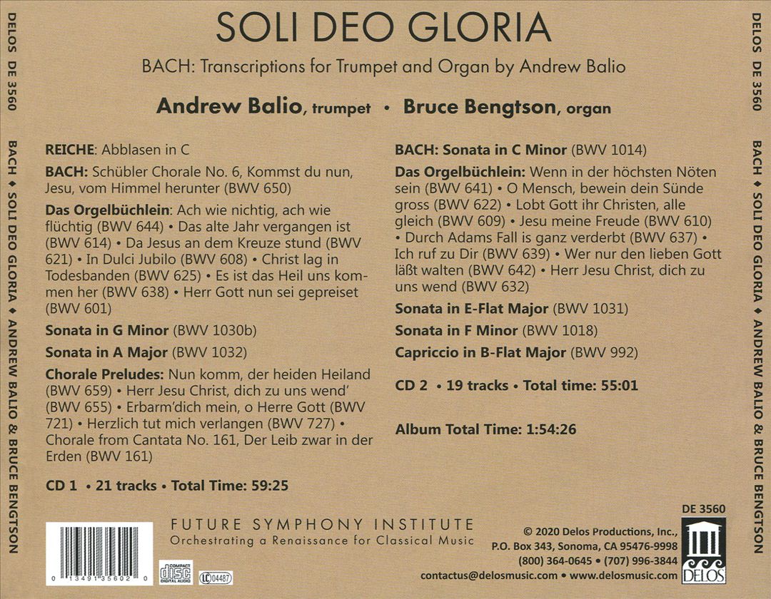 Soli Deo Gloria: Bach cover art
