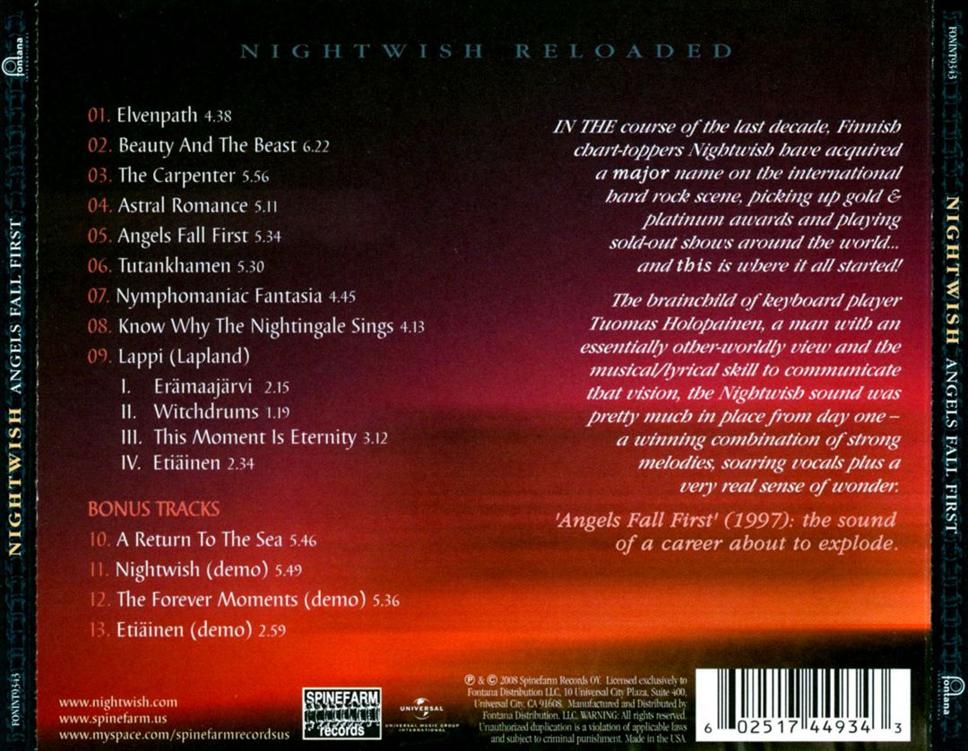 Angels Fall First [Bonus Tracks] cover art