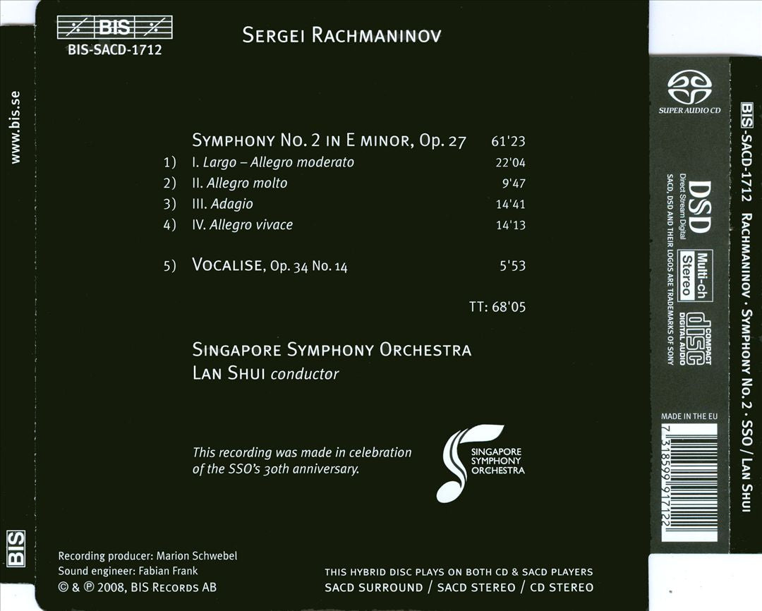 Rachmaninov: Symphony No. 2 cover art