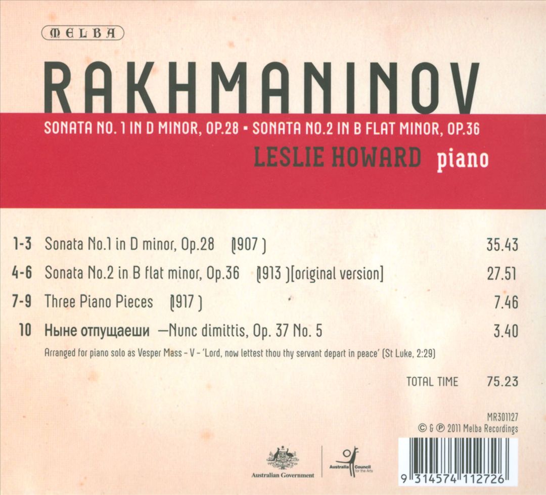 Rakhmaninov: Sonata No. 1 in D minor; Sonata No. 2 in B flat minor cover art