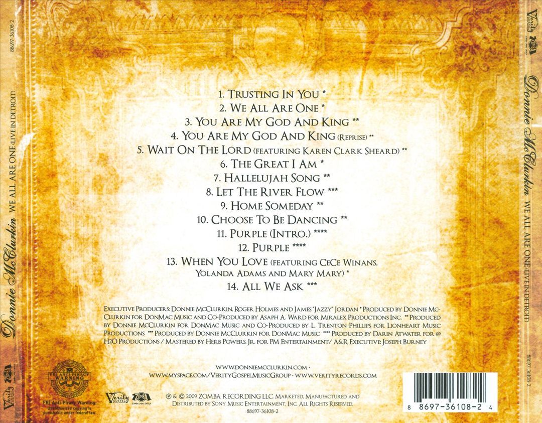 We All Are One (Live in Detroit) cover art