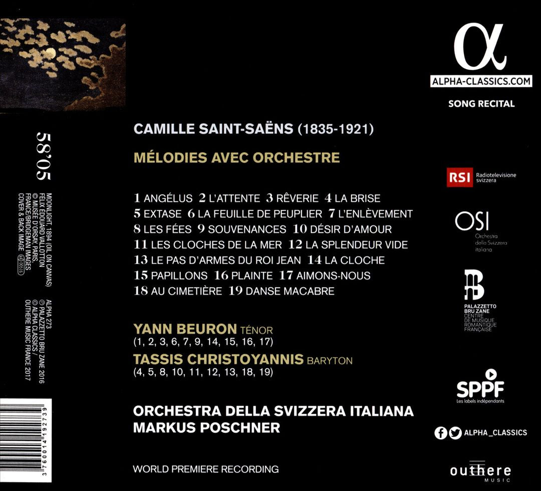 Saint-Saëns: Mélodies avec Orchestre cover art