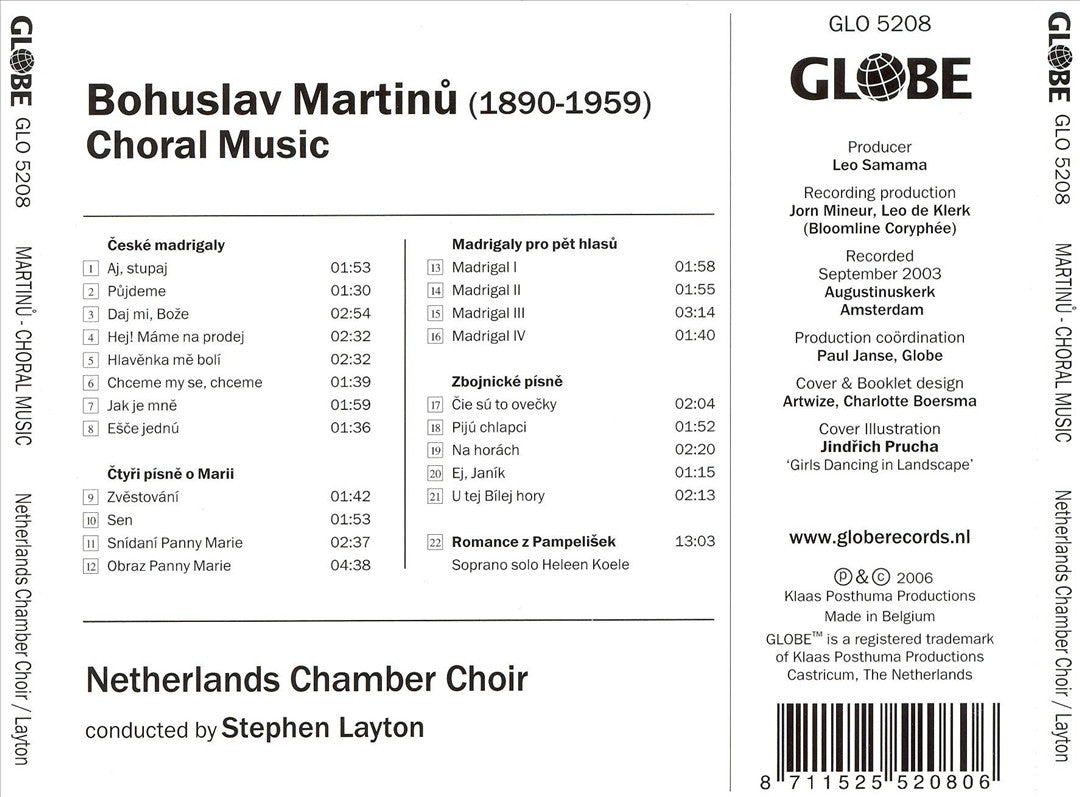 Bohuslav Martinu: Choral Works cover art