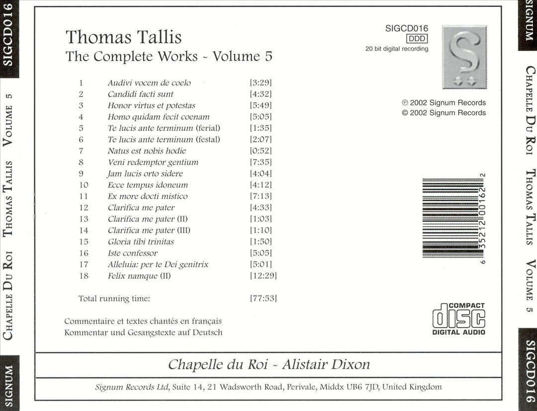 Thomas Tallis: Music for the Divine Office, Vol. 2 cover art