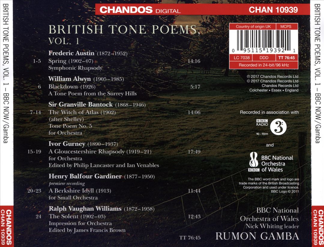 British Tone Poems, Vol. 1 cover art