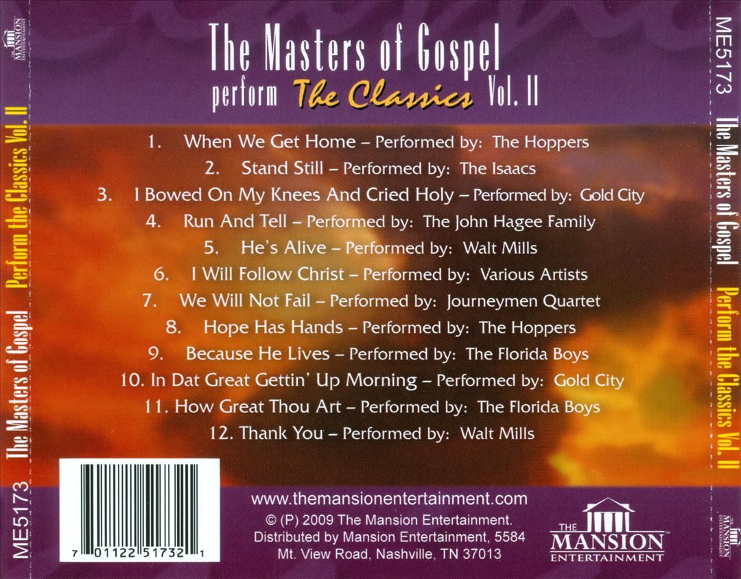 Masters of Gospel Perform the Classics, Vol. 2 cover art