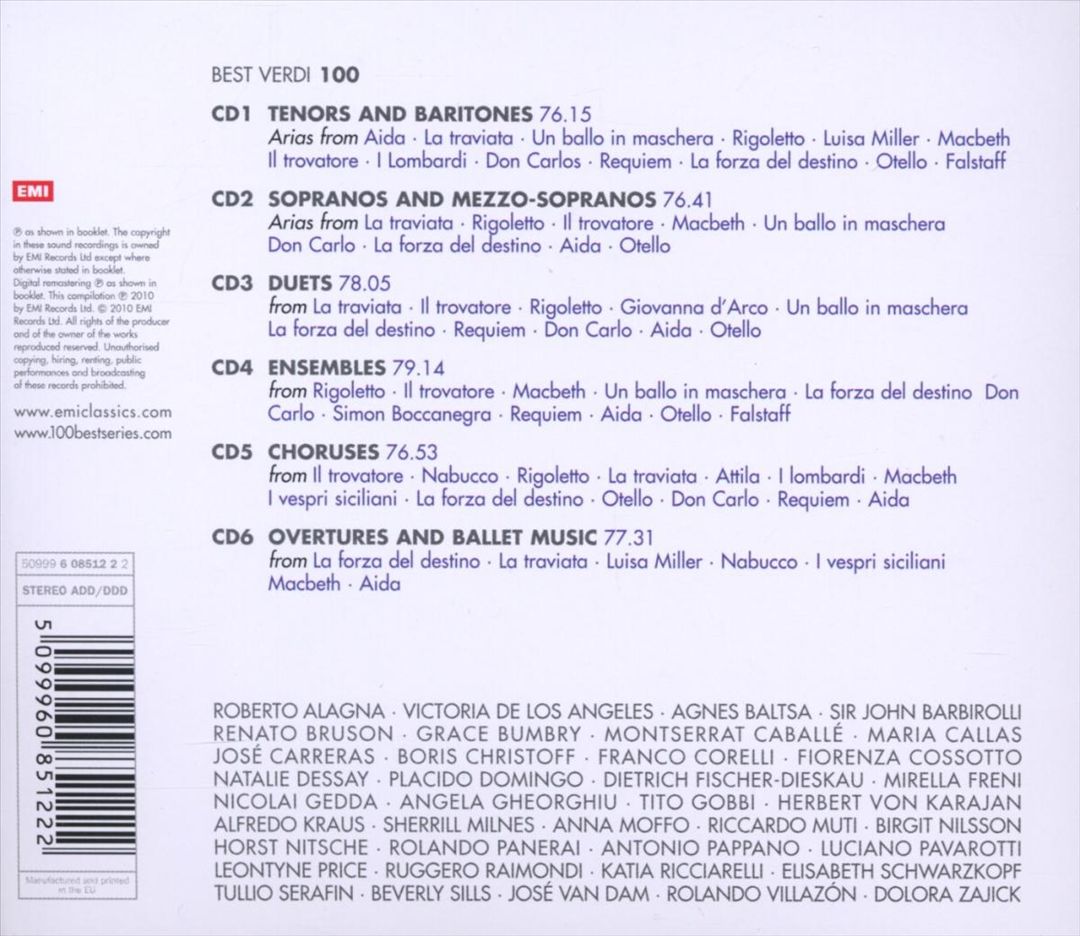 100 Best Verdi cover art