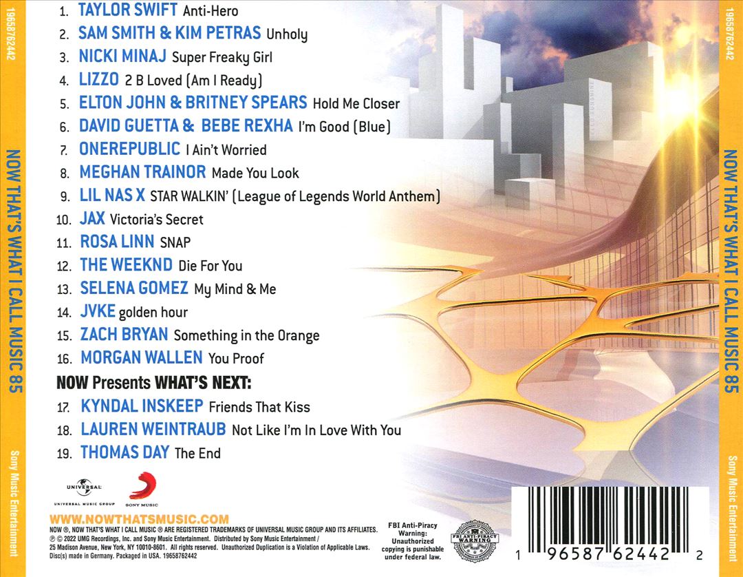 Now That's What I Call Music, Vol. 85 cover art