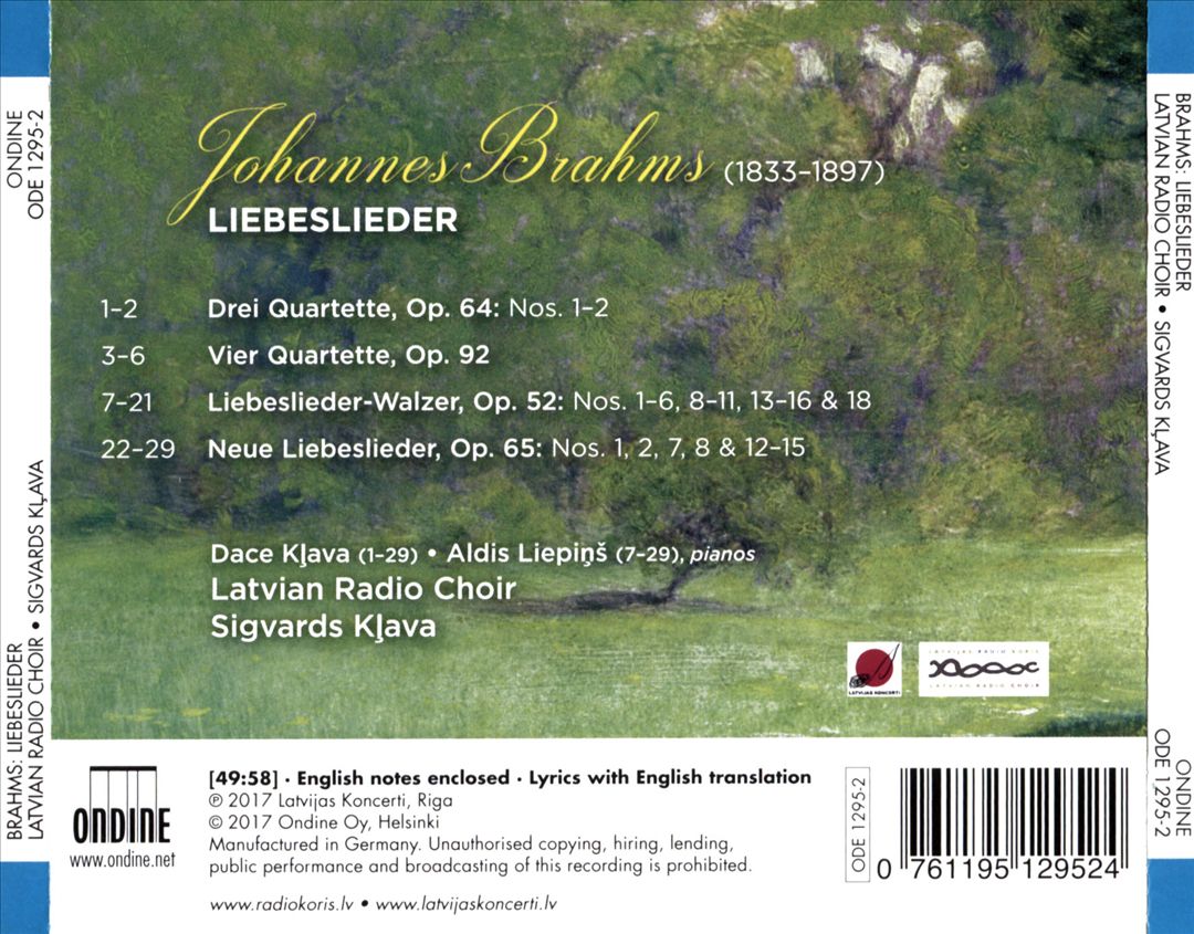 Brahms: Liebeslieder cover art