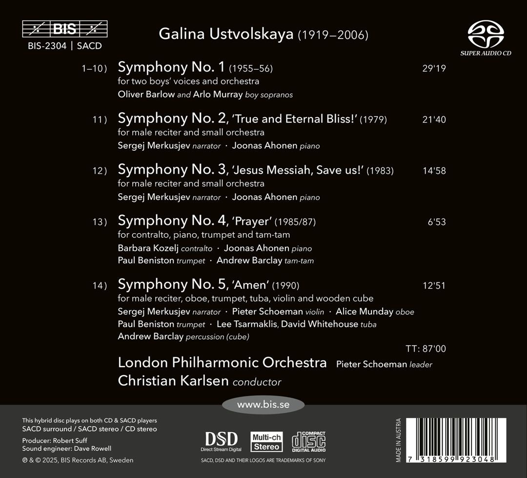 Galina Ustvolskaya: Symphonies Nos. 1-5 cover art