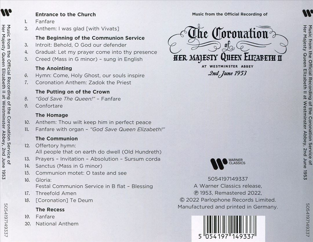 Coronation of Her Majesty Queen Elizabeth II - Music from the Official Recordings of the Coronation Service cover art