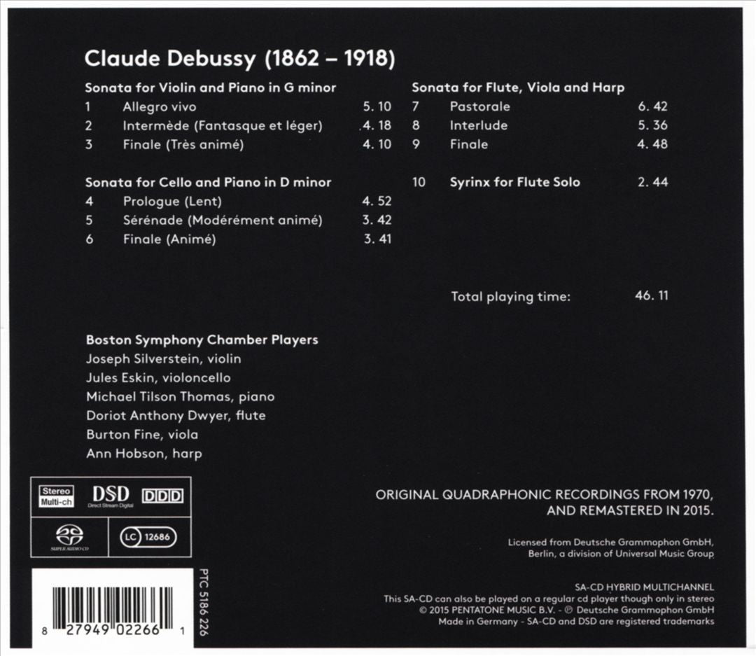 Claude Debussy: Sonata for Violin and Piano in G minor; Sonata for Cello and Piano in D minor; Sonata for Flute, Viola and Harp; Syrinx for Flute Solo cover art