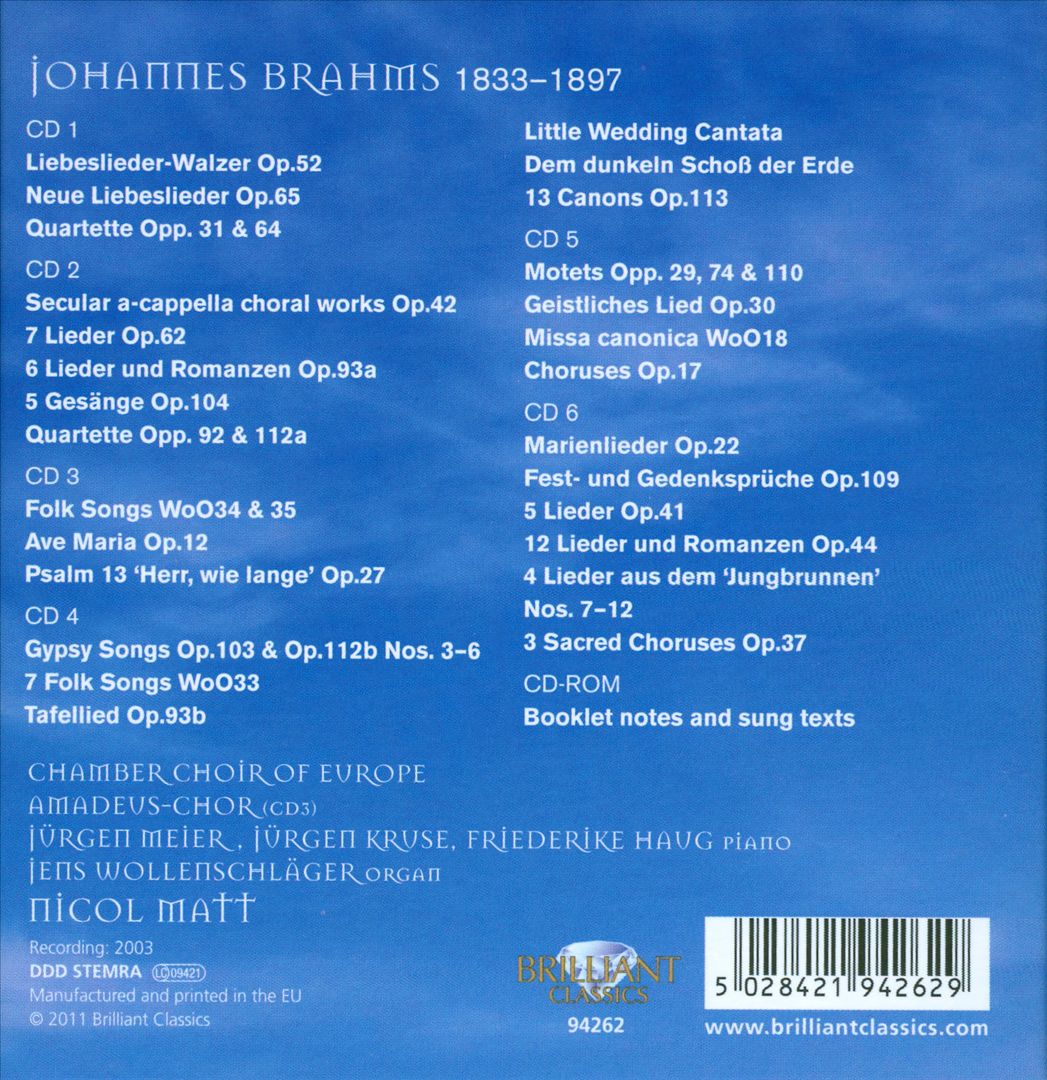 Brahms: Choral Works cover art