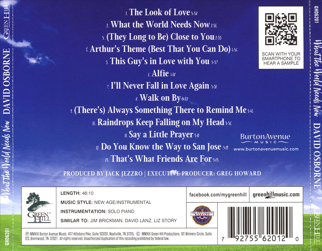 What the World Needs Now Is Love [A Piano Tribute to Burt Bacharach] [Instrumental] cover art