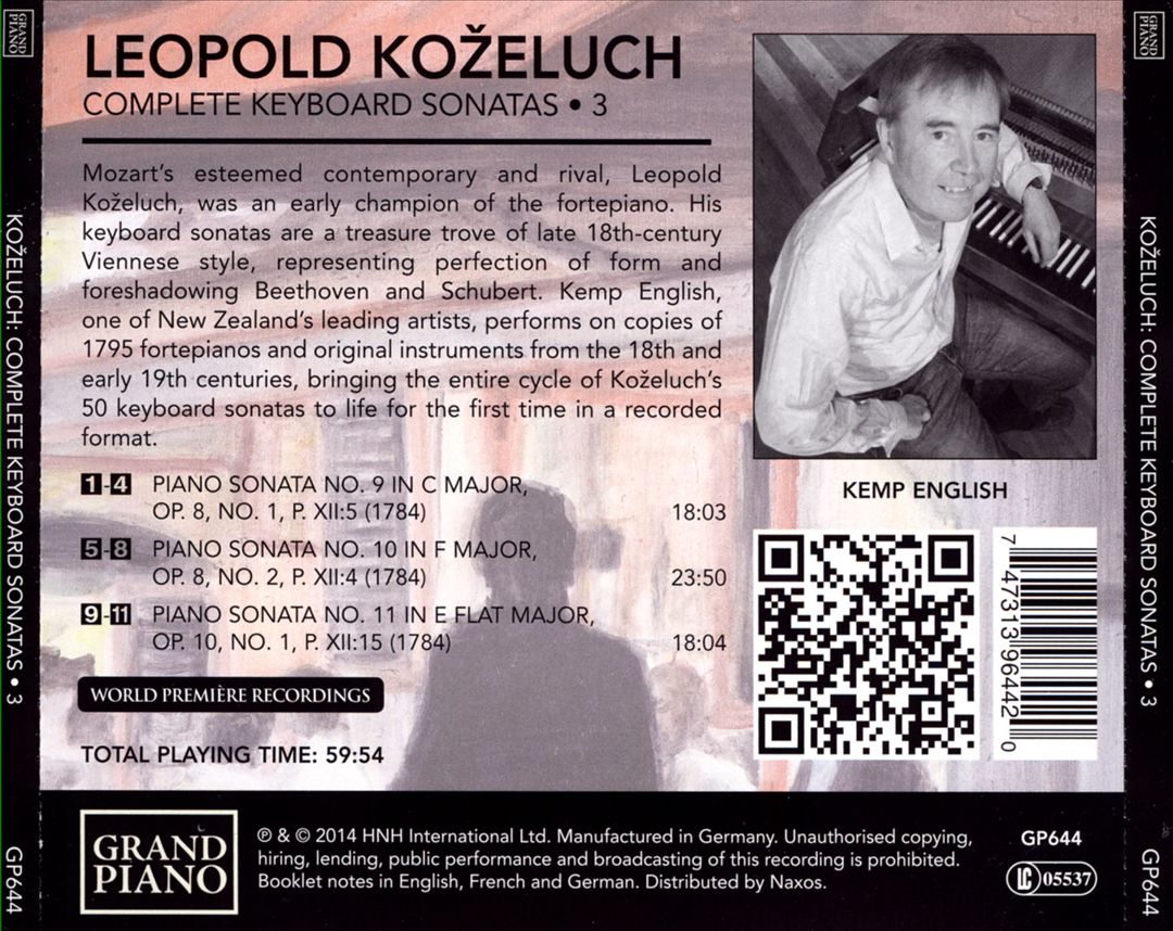 Kozeluch: Complete Keyboard Sonatas, Vol. 3 cover art