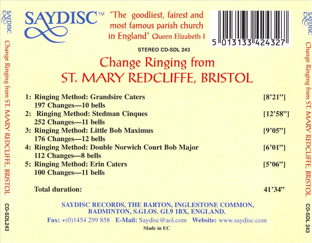 Change Ringing from St. Mary Redcliffe, Bristol cover art