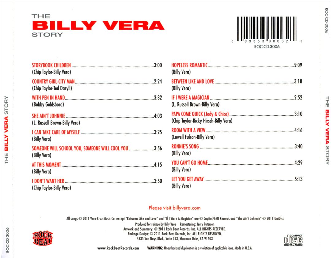 Billy Vera Story cover art