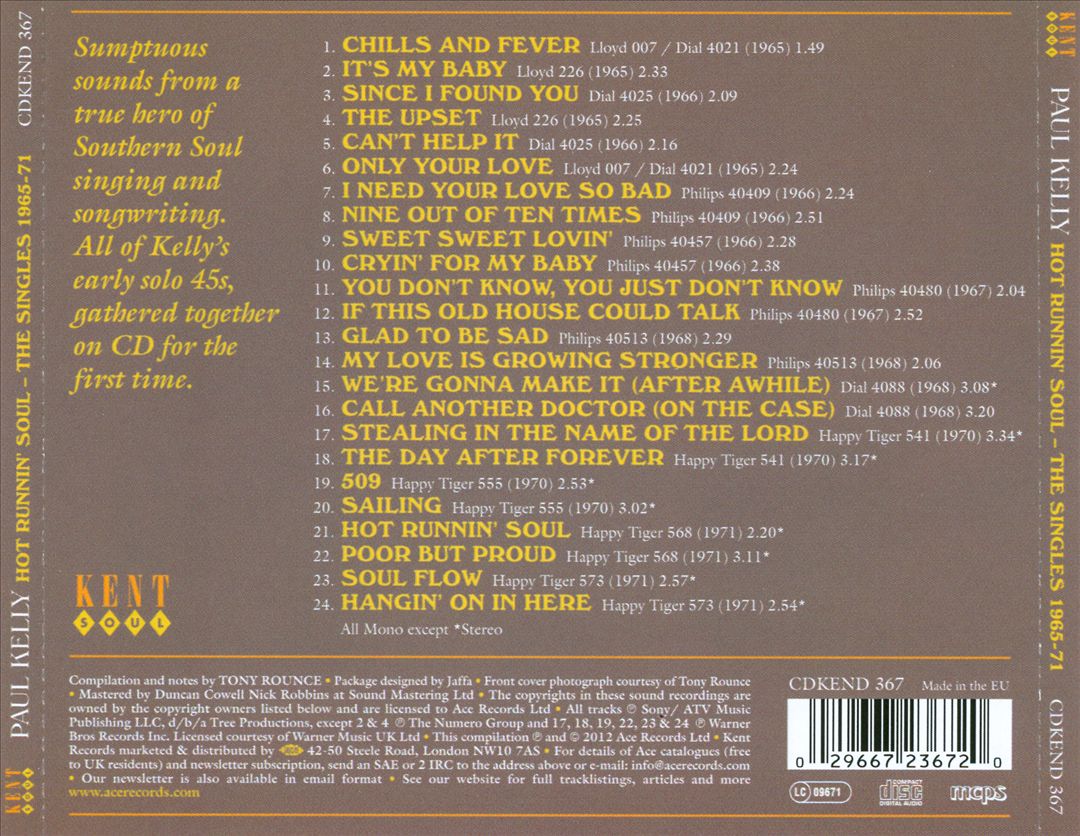 Hot Runnin' Soul: The Singles 1965-71 cover art