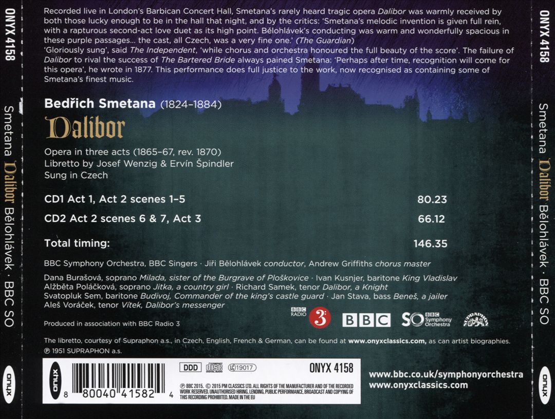Smetana: Dalibor cover art