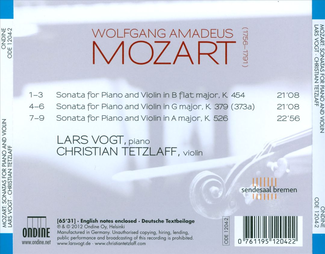 Mozart: Sonatas for Piano & Violin cover art