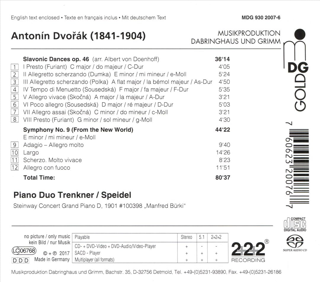 Dvorák: Symphony No. 9; Slavonic Dances, Op. 46 cover art