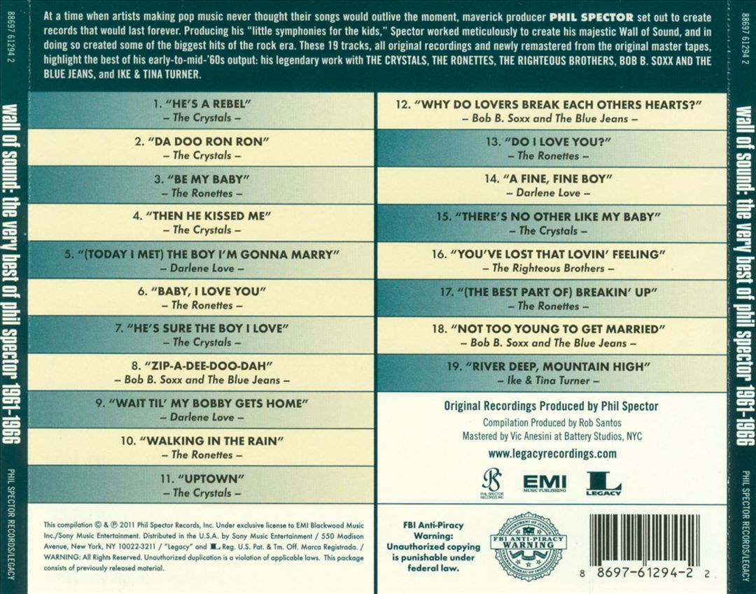 Wall of Sound: The Very Best of Phil Spector, 1961-1966 cover art