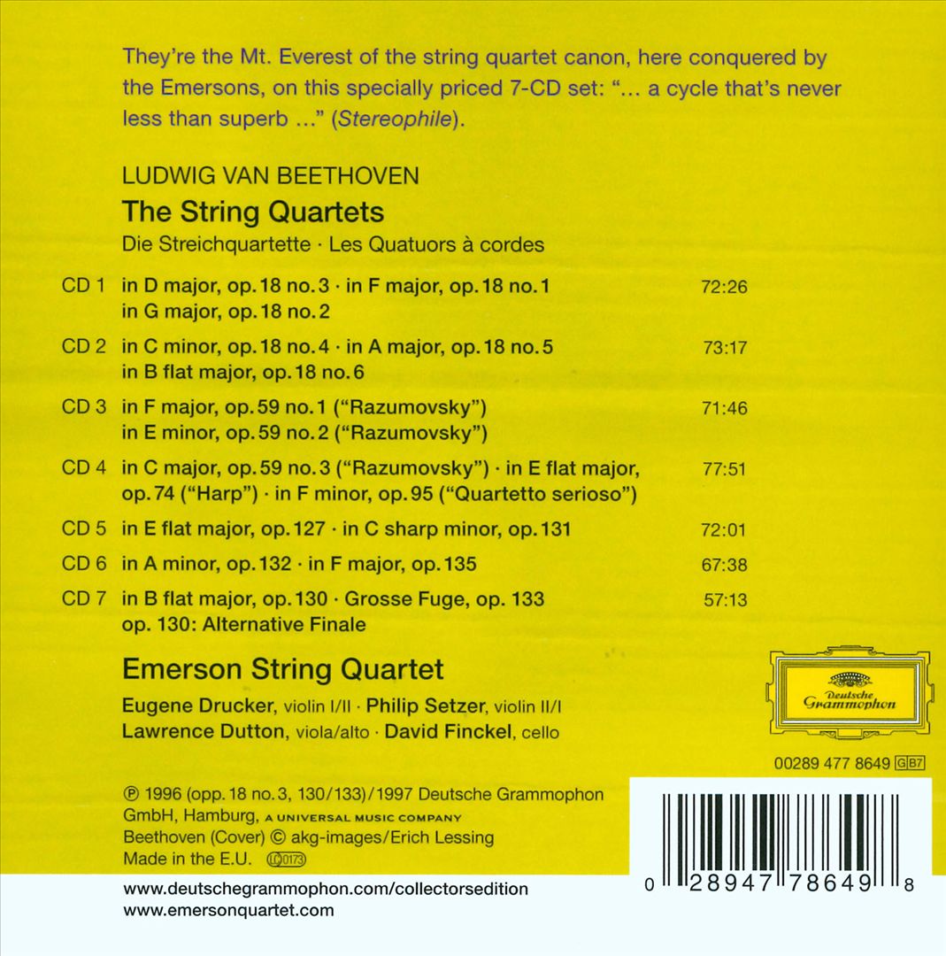 Beethoven: The String Quartets cover art