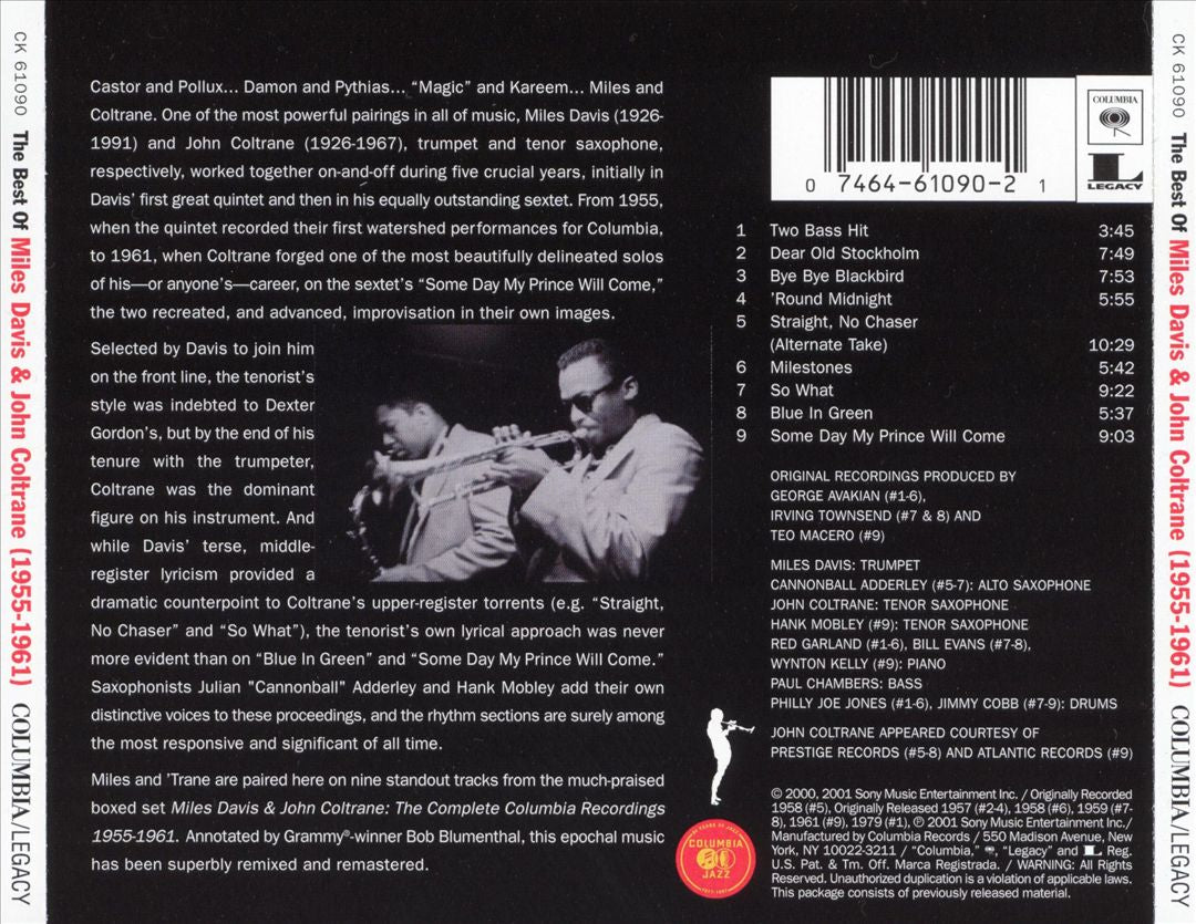Best of Miles Davis & John Coltrane: 1955-1961 cover art